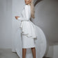 White Peplum Suit With Midi Pencil Skirt