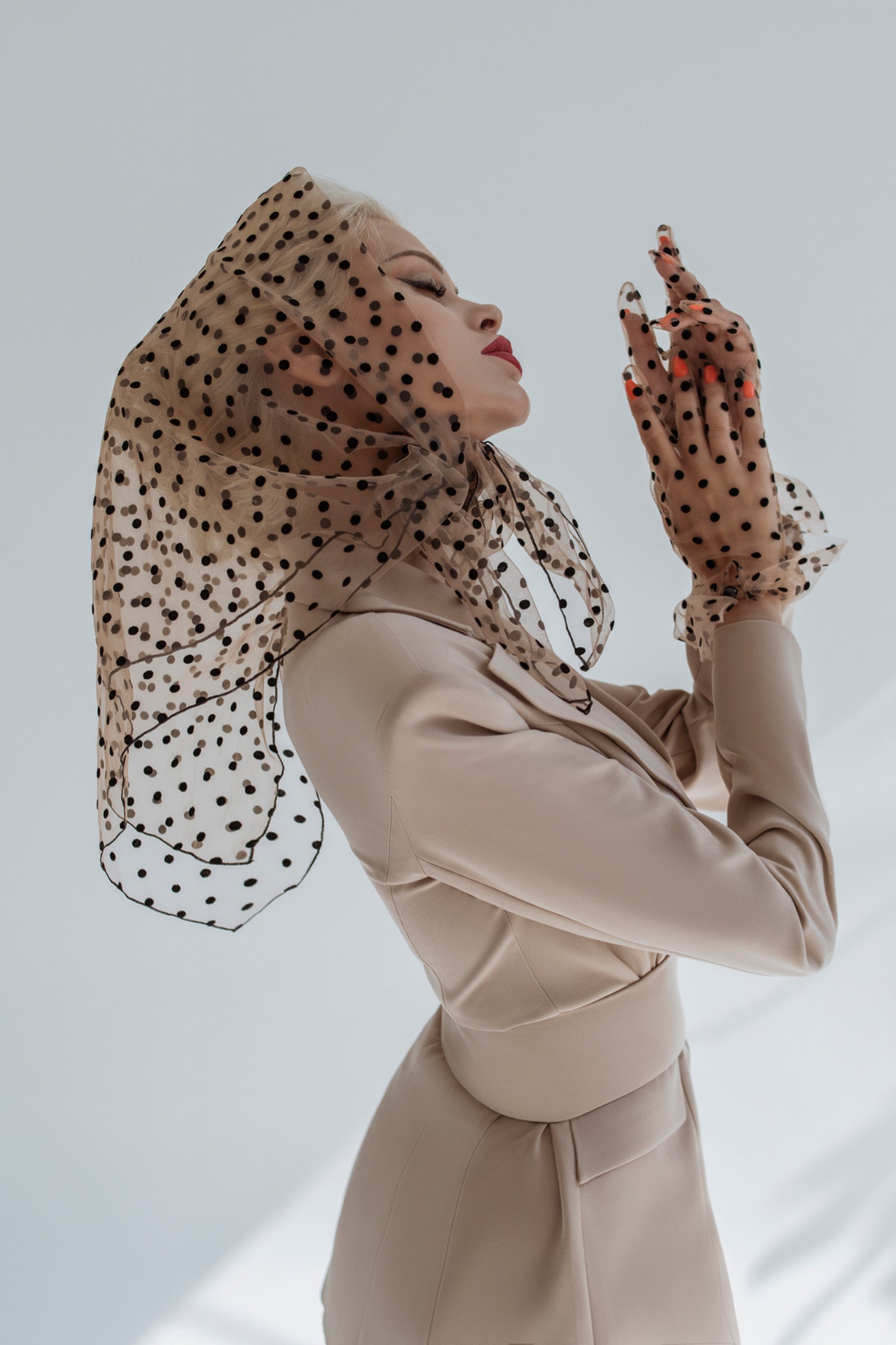 Beige 2-Piece Formal Flared Pantsuit