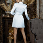 White Mini Satin Blazer Dress For Women