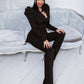 Black 2-Piece Peplum Formal Flared Pantsuit