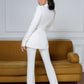 White 2-Piece Formal Flared Pantsuit