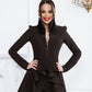 Black Peplum Pantsuit With Skinny Pants