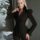 Black 2-Piece Peplum Formal Flared Pantsuit