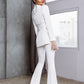 White 2-Piece Formal Long Flared Pantsuit