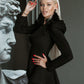 Black 2-Piece Peplum Formal Flared Pantsuit