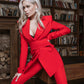 Red 2-Piece Formal Flared Pantsuit