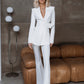 White 2-Piece Formal Flared Pantsuit