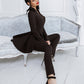 Black Peplum Pantsuit With Skinny Pants