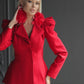 Red 2-Piece Peplum Formal Flared Pantsuit